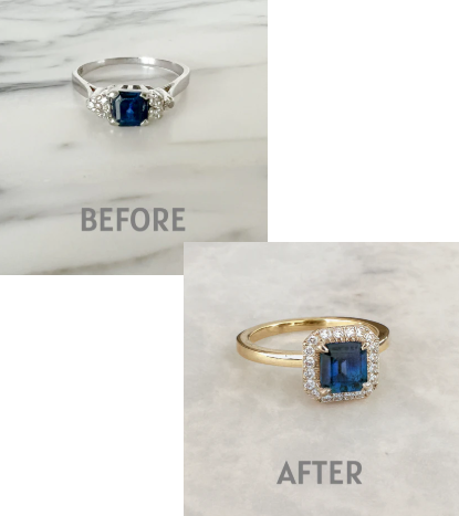 Jewellery remodelling process – before and after