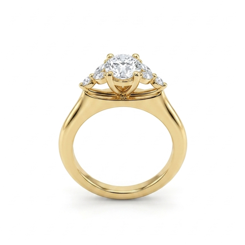 Oval Cut with shoulder set Marquise and Round Diamonds