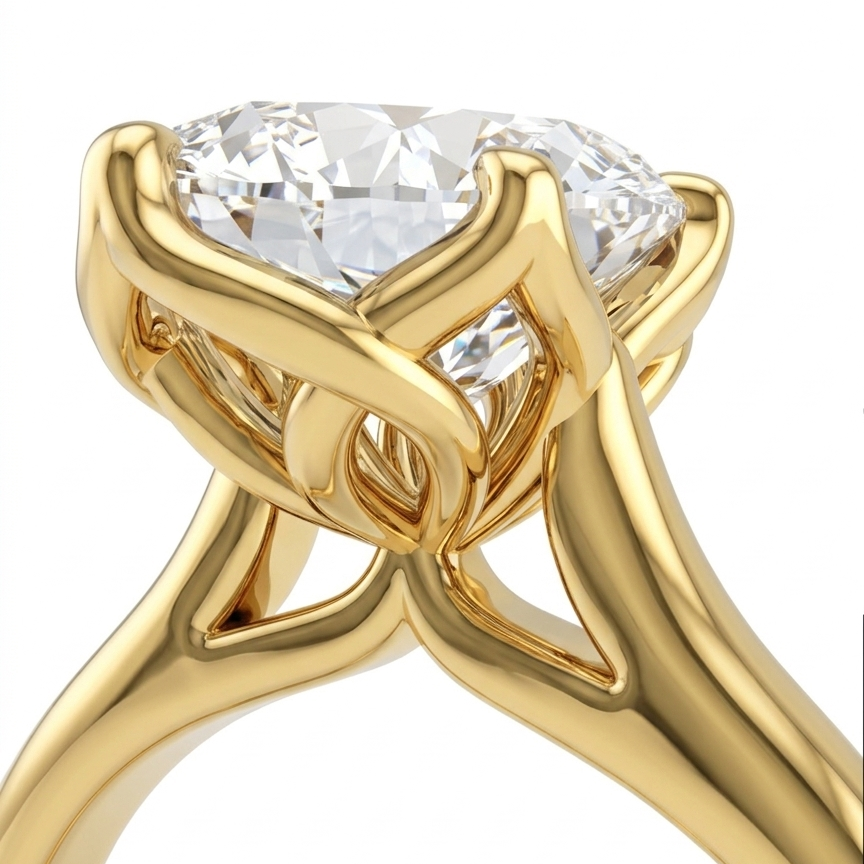 Marquise Solitaire Engagement Ring with a Tulip Style Setting