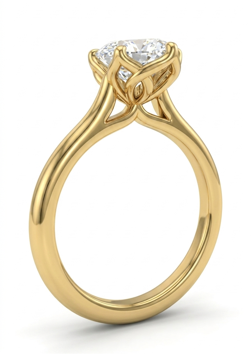 Marquise Solitaire Engagement Ring with a Tulip Style Setting