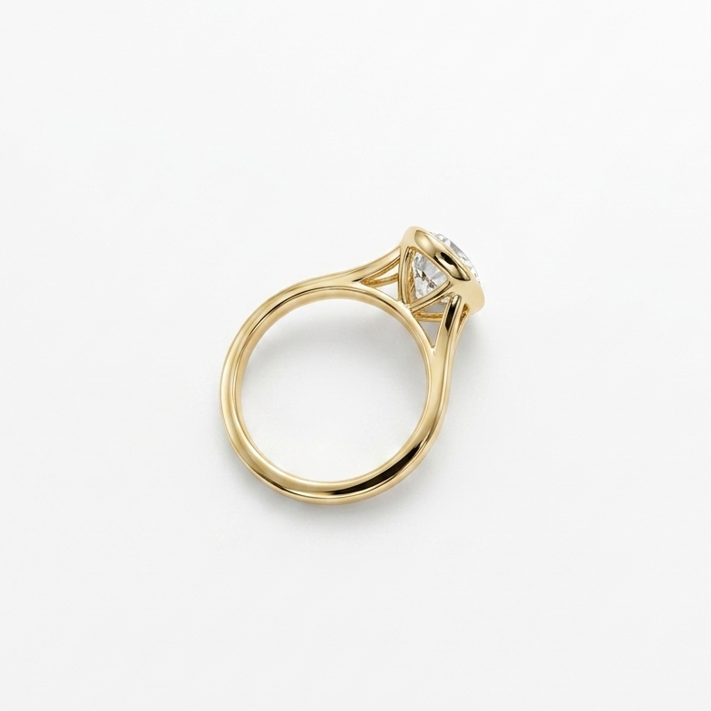 Oval Bezel Set with a Split Shank